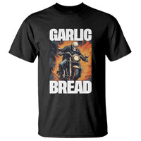 Skeleton Meme T Shirt Garlic Bread Flaming Biker On Fire Funny Edgy Hard Cringe