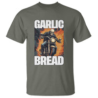 Skeleton Meme T Shirt Garlic Bread Flaming Biker On Fire Funny Edgy Hard Cringe