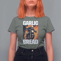Skeleton Meme T Shirt For Women Garlic Bread Flaming Biker On Fire Funny Edgy Hard Cringe