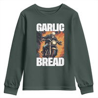 Skeleton Meme Youth Sweatshirt Garlic Bread Flaming Biker On Fire Funny Edgy Hard Cringe