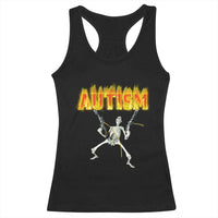 Autism Skeleton Racerback Tank Top Funny Oddly Specific Dank Meme - Wonder Print Shop