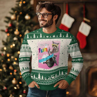 Funny Raccoon Meme Knitted Sweatshirt I Put The Fun In Dysfunctional