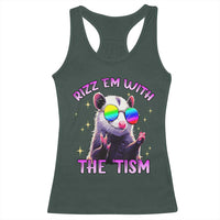 Funny Autism Opossum Racerback Tank Top Rizz Em With The Tism Meme Autistic