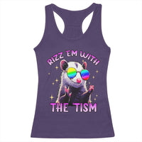 Funny Autism Opossum Racerback Tank Top Rizz Em With The Tism Meme Autistic