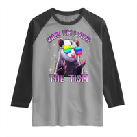 Funny Autism Opossum Raglan Shirt Rizz Em With The Tism Meme Autistic