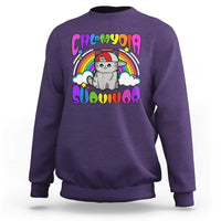 Chlamydia Survivor Cat Meme Sweatshirt Funny Y2K Inappropriate Humor - Wonder Print Shop