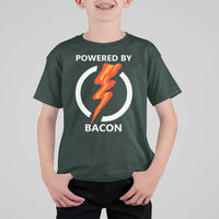 Funny Bacon Lover T Shirt For Kid Powered By Bacon Cured Pork Master