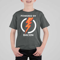 Funny Bacon Lover T Shirt For Kid Powered By Bacon Cured Pork Master