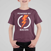 Funny Bacon Lover T Shirt For Kid Powered By Bacon Cured Pork Master