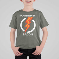 Funny Bacon Lover T Shirt For Kid Powered By Bacon Cured Pork Master