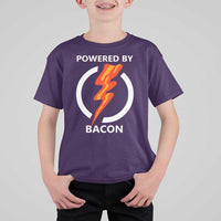 Funny Bacon Lover T Shirt For Kid Powered By Bacon Cured Pork Master