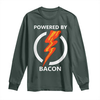 Funny Bacon Lover Long Sleeve Shirt Powered By Bacon Cured Pork Master