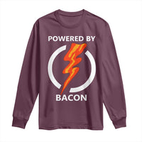 Funny Bacon Lover Long Sleeve Shirt Powered By Bacon Cured Pork Master