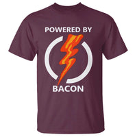 Funny Bacon Lover T Shirt Powered By Bacon Cured Pork Master
