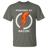 Funny Bacon Lover T Shirt Powered By Bacon Cured Pork Master