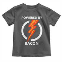 Funny Bacon Lover Toddler T Shirt Powered By Bacon Cured Pork Master
