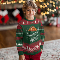 Funny Pizza Lover Ugly Christmas Sweater Pizza is Always the Answer Fast Food Addicted - Wonder Print Shop