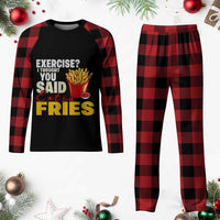 Funny French Fries Plaid Pajama Set I Thought You Said Extra Fries Fast Food Fry Lover - Wonder Print Shop