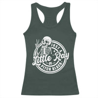 Funny Saying Skeleton Racerback Tank Top I'm Just A Little Ray Of Pitch Black Sarcastic