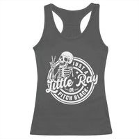 Funny Saying Skeleton Racerback Tank Top I'm Just A Little Ray Of Pitch Black Sarcastic