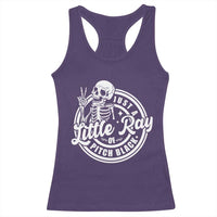 Funny Saying Skeleton Racerback Tank Top I'm Just A Little Ray Of Pitch Black Sarcastic