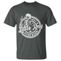 Funny Saying Skeleton T Shirt I'm Just A Little Ray Of Pitch Black Sarcastic