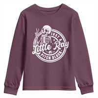 Funny Saying Skeleton Youth Sweatshirt I'm Just A Little Ray Of Pitch Black Sarcastic