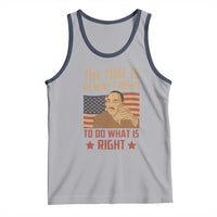 MLK Quotes Tank Top The Time Always Right To Do What Is Right Retro American Flag