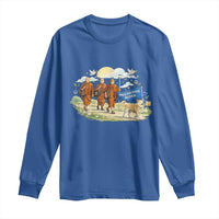 Walk for Peace Monks with Aloka the Dog Long Sleeve Shirt Spiritual Pilgrimage Buddhist Inspired - Wonder Print Shop