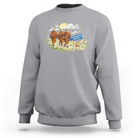 Walk for Peace Monks with Aloka the Dog Sweatshirt Spiritual Pilgrimage Buddhist Inspired - Wonder Print Shop
