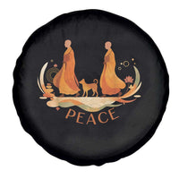 Peaceful Monks Walk with Aloka the Dog Spare Tire Cover Zen Art Buddhism Harmony - Wonder Print Shop