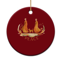 Peaceful Monks Walk with Aloka the Dog Ceramic Ornament Zen Art Buddhism Harmony - Wonder Print Shop
