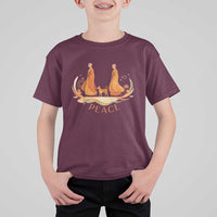Peaceful Monks Walk with Aloka the Dog T Shirt For Kid Zen Art Buddhism Harmony - Wonder Print Shop