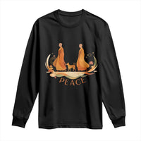 Peaceful Monks Walk with Aloka the Dog Long Sleeve Shirt Zen Art Buddhism Harmony - Wonder Print Shop