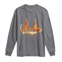Peaceful Monks Walk with Aloka the Dog Long Sleeve Shirt Zen Art Buddhism Harmony - Wonder Print Shop