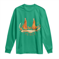 Peaceful Monks Walk with Aloka the Dog Long Sleeve Shirt Zen Art Buddhism Harmony - Wonder Print Shop