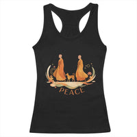 Peaceful Monks Walk with Aloka the Dog Racerback Tank Top Zen Art Buddhism Harmony - Wonder Print Shop