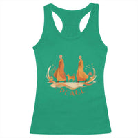 Peaceful Monks Walk with Aloka the Dog Racerback Tank Top Zen Art Buddhism Harmony - Wonder Print Shop