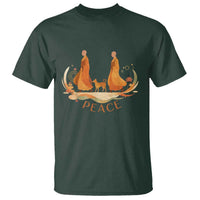 Peaceful Monks Walk with Aloka the Dog T Shirt Zen Art Buddhism Harmony - Wonder Print Shop