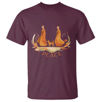 Peaceful Monks Walk with Aloka the Dog T Shirt Zen Art Buddhism Harmony - Wonder Print Shop