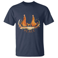 Peaceful Monks Walk with Aloka the Dog T Shirt Zen Art Buddhism Harmony - Wonder Print Shop