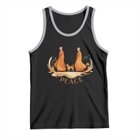 Peaceful Monks Walk with Aloka the Dog Tank Top Zen Art Buddhism Harmony - undefined