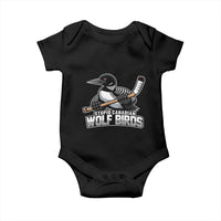 Stupid Canadian Wolf Birds Baby Onesie Funny Common Loon Viral Hockey Romance - Wonder Print Shop