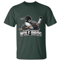 Stupid Canadian Wolf Birds T Shirt Funny Common Loon Viral Hockey Romance - Wonder Print Shop