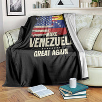 Make Venezuela Great Again Throw Blanket Distressed US and Venezuela Flag Unity - Wonder Print Shop