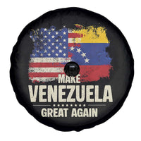 Make Venezuela Great Again Spare Tire Cover Distressed US and Venezuela Flag Unity - Wonder Print Shop
