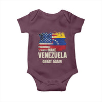 Make Venezuela Great Again Baby Onesie Distressed US and Venezuela Flag Unity - Wonder Print Shop