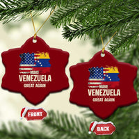 Make Venezuela Great Again Ceramic Ornament Distressed US and Venezuela Flag Unity - Wonder Print Shop