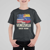 Make Venezuela Great Again T Shirt For Kid Distressed US and Venezuela Flag Unity - Wonder Print Shop