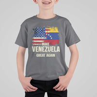 Make Venezuela Great Again T Shirt For Kid Distressed US and Venezuela Flag Unity - Wonder Print Shop